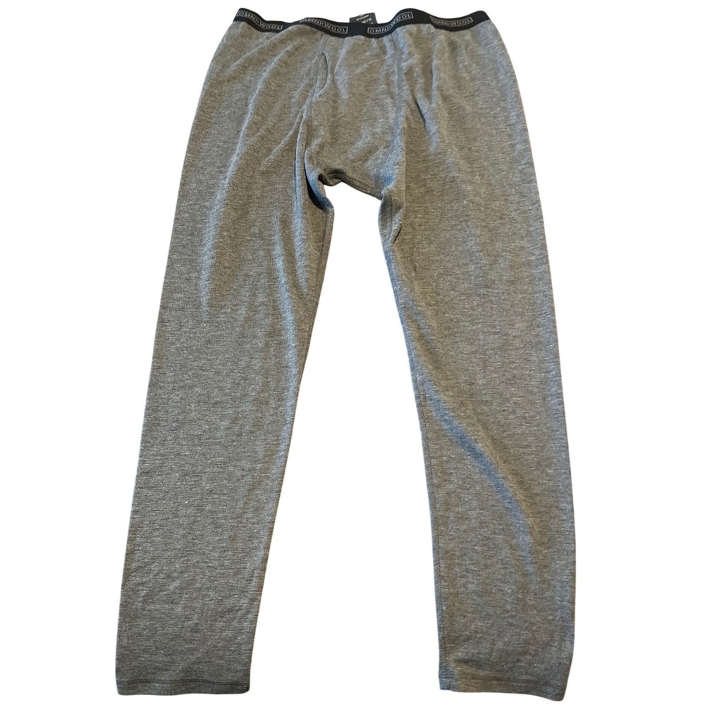 Omni‎ Wool Mens XXL Long Johns Thermal Underwear Bottoms Grey Polyester Blend